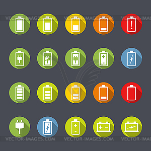 Battery Icons Flat Design - vector image