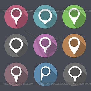 Flat Map Markers - vector clipart / vector image