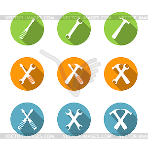 Flat Tools Icons - vector image