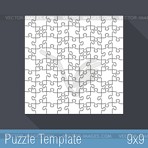 Puzzle Template 9x - vector image