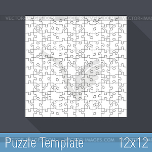 Puzzle Template 12x12 - vector clipart