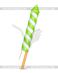 Green Firework Rocket - vector image