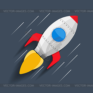 Rocket in Space - vector image