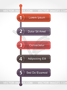 Дизайн шаблона с пяти элементов - иллюстрация в векторном формате