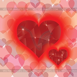 Two abstract hearts - vector clipart / vector image