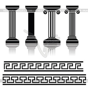 Ancient columns - vector image