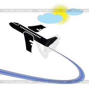 Airplane in flight - vector clipart