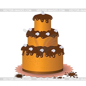 Sweet chocolate cake - vector clipart