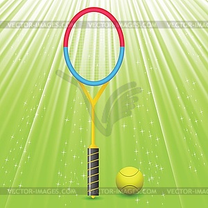 Tennis racket and ball - vector clipart / vector image