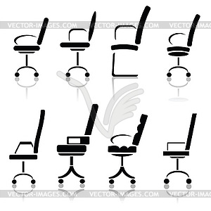 Silhouettes of office chairs - royalty-free vector image