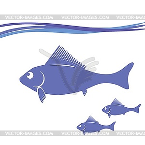 Silhouettes of fish - vector image