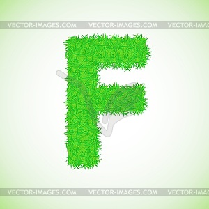 Grass letter F - vector image