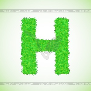 Grass letter H - royalty-free vector image