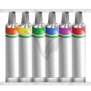 Tubes of paint - color vector clipart