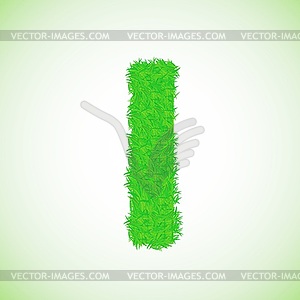 Grass letter I - vector image