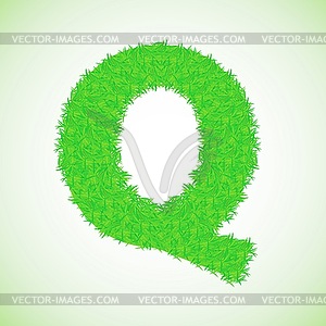 Grass letter Q - vector clipart