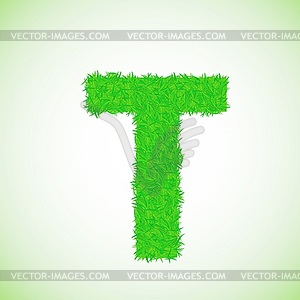 Grass letter T - vector clip art