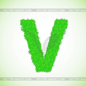 Grass letter V - vector image