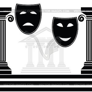 Silhouettes of masks - vector image