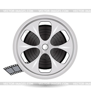 Cinema film tape on disc - vector image