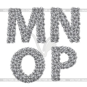 Gray letters - vector image