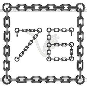 Chain numbers - vector clip art