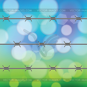 Barbed wire fence - vector image