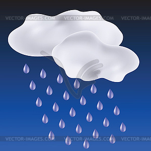 Clouds and drops of rain - vector image