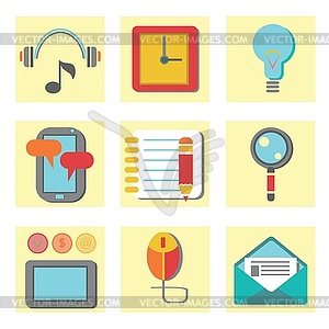 Set of flat icons for web appplication - vector clipart