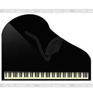 Black grand piano icon - vector image