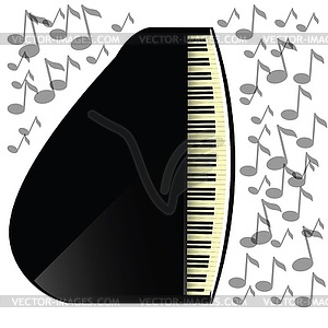 Black grand piano icon - vector clipart