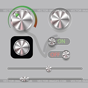 Set of music button - vector clipart