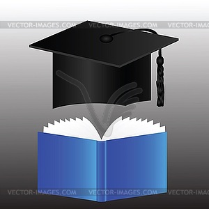 Градации колпачок и книга - клипарт в векторе