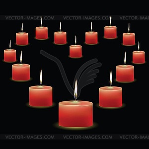 Pink candles - vector clip art