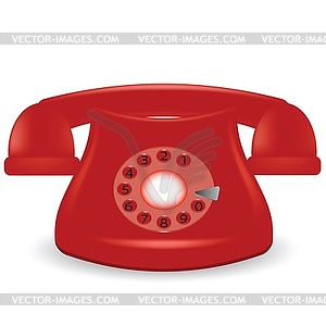 Old red phone - royalty-free vector clipart