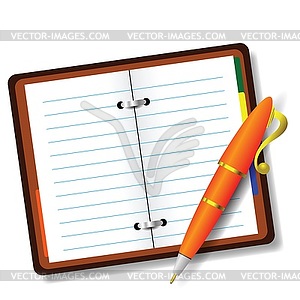 Pen and notebook - vector image