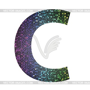 Letter C of different colors - vector clip art