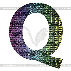 Letter Q of different colors - vector image