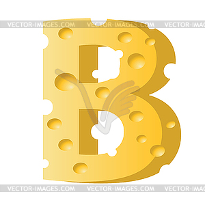 Cheese letter B - vector image