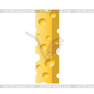 Cheese letter I - vector image