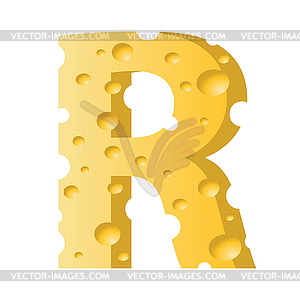 Cheese letter R - vector image