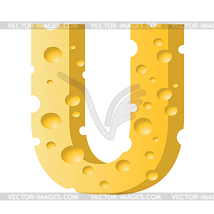 Cheese letter U - vector clipart