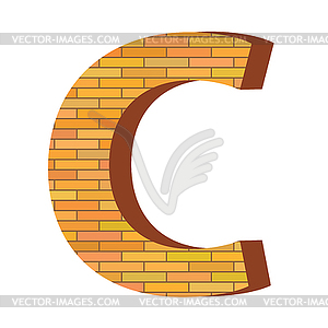Brick letter C - vector clipart