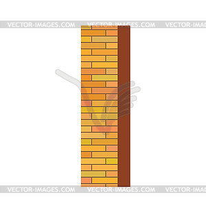 Brick letter I - vector image