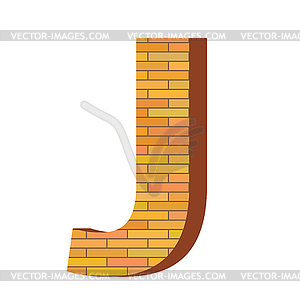 Brick letter J - vector clipart