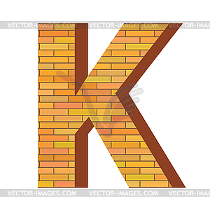 Brick letter K - vector clip art