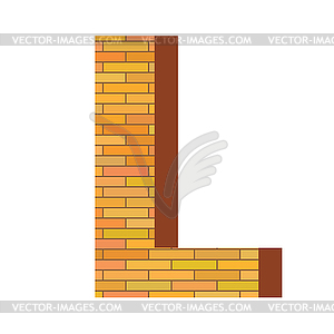 Brick letter L - vector clipart