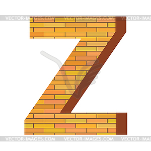 Brick letter Z - vector image