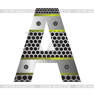 Perforated metal letter A - vector image