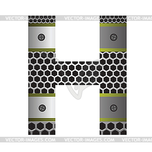 Perforated metal letter H - vector clipart